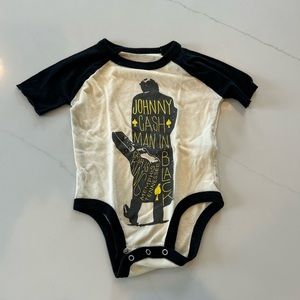 Rowdy Sprout Johnny Cash Man in Black Bodysuit Onesie